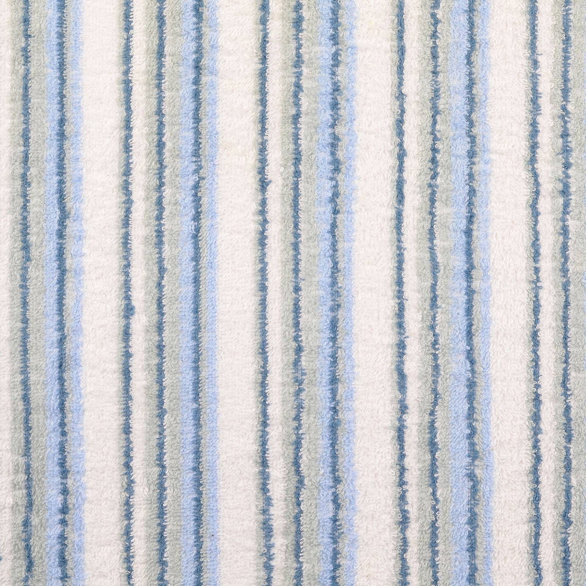Frotteestoff Blue Stripes, weiß Frotteestoff Blue Stripes, weiß von Stoffe Hemmers