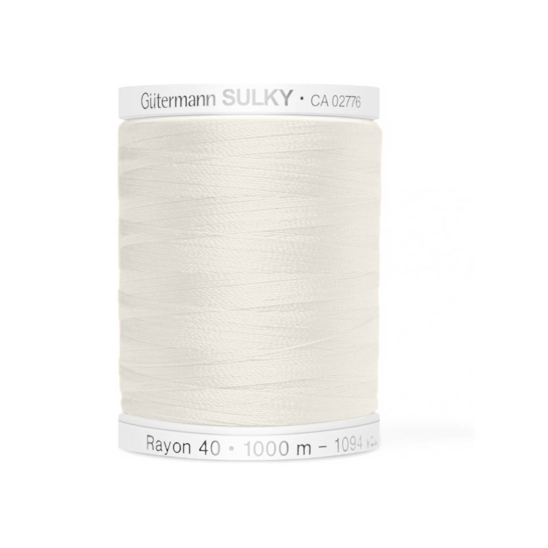 Gütermann Rayon 40 Maschinenstickgarn 1000 m, weiss von Stoffe Hemmers