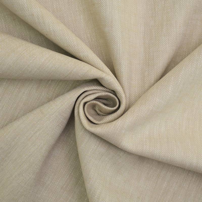 Halbleinen Herringbone, beige von Stoffe Hemmers