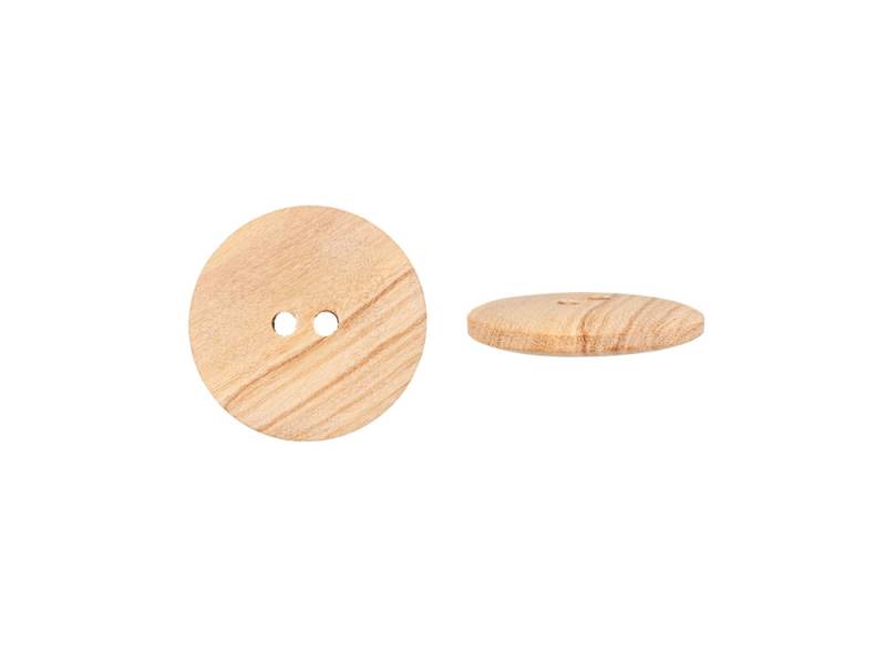 Holzknopf Standard 2-Loch, 15 mm von Stoffe Hemmers