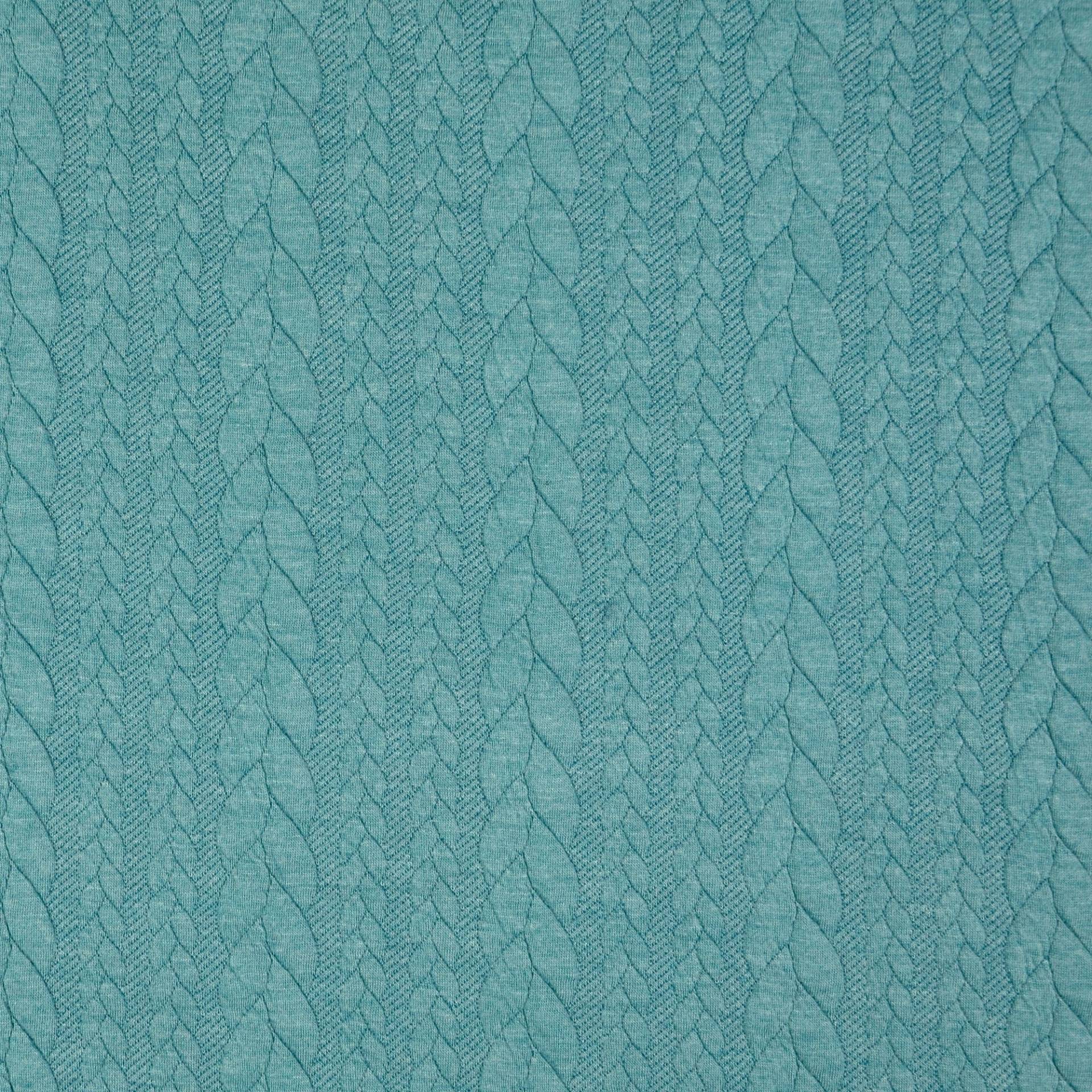 Jacquard Jersey Zopfstrick, aqua Jacquard Jersey Zopfstrick, aqua von Stoffe Hemmers