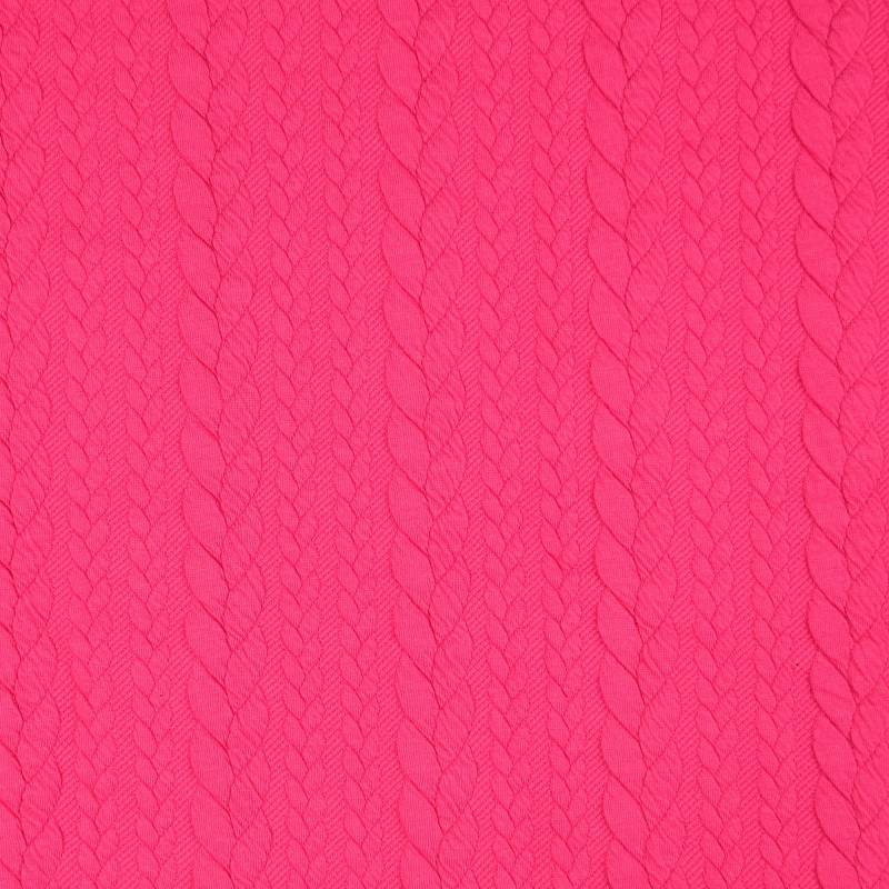 Jacquard Jersey Zopfstrick, pink von Stoffe Hemmers