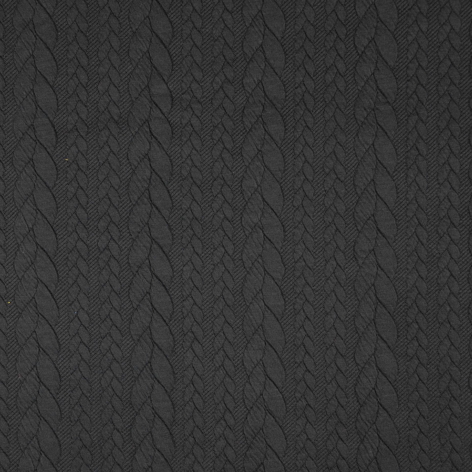 Jacquard Jersey Zopfstrick, schwarz von Stoffe Hemmers