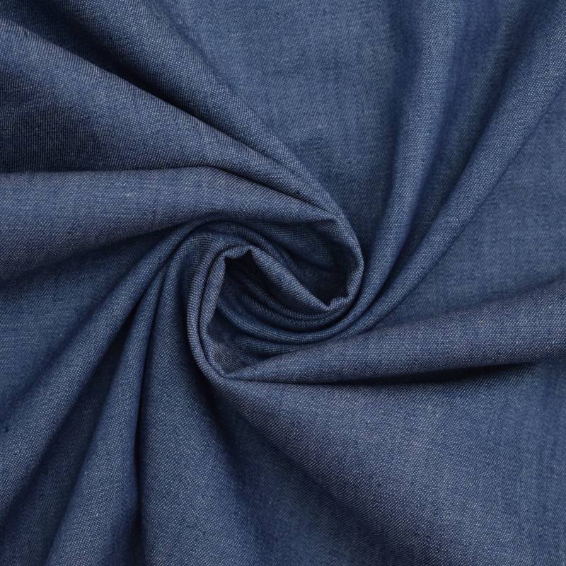 Jeansstoff leicht, 100% Baumwolle - Chambray, mittelblau von Stoffe Hemmers