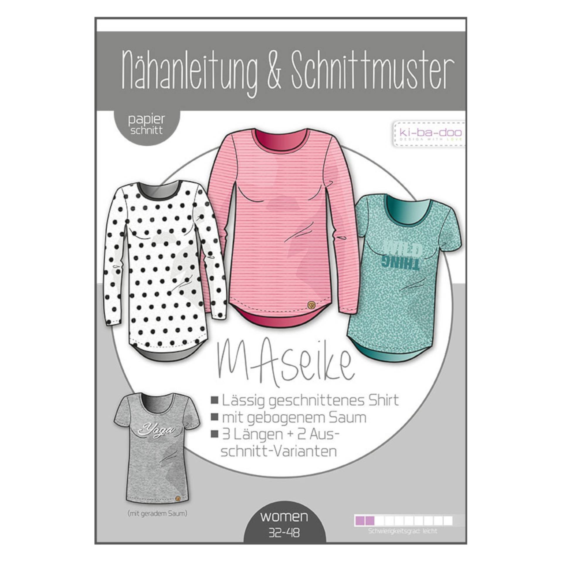 Ki-Ba-Doo Papierschnittmuster Shirt MAseike von Stoffe Hemmers