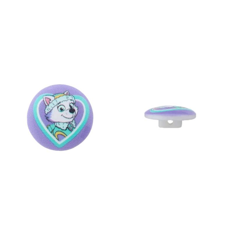 Kinderknopf Paw Patrol Everest 15 mm, violett von Stoffe Hemmers