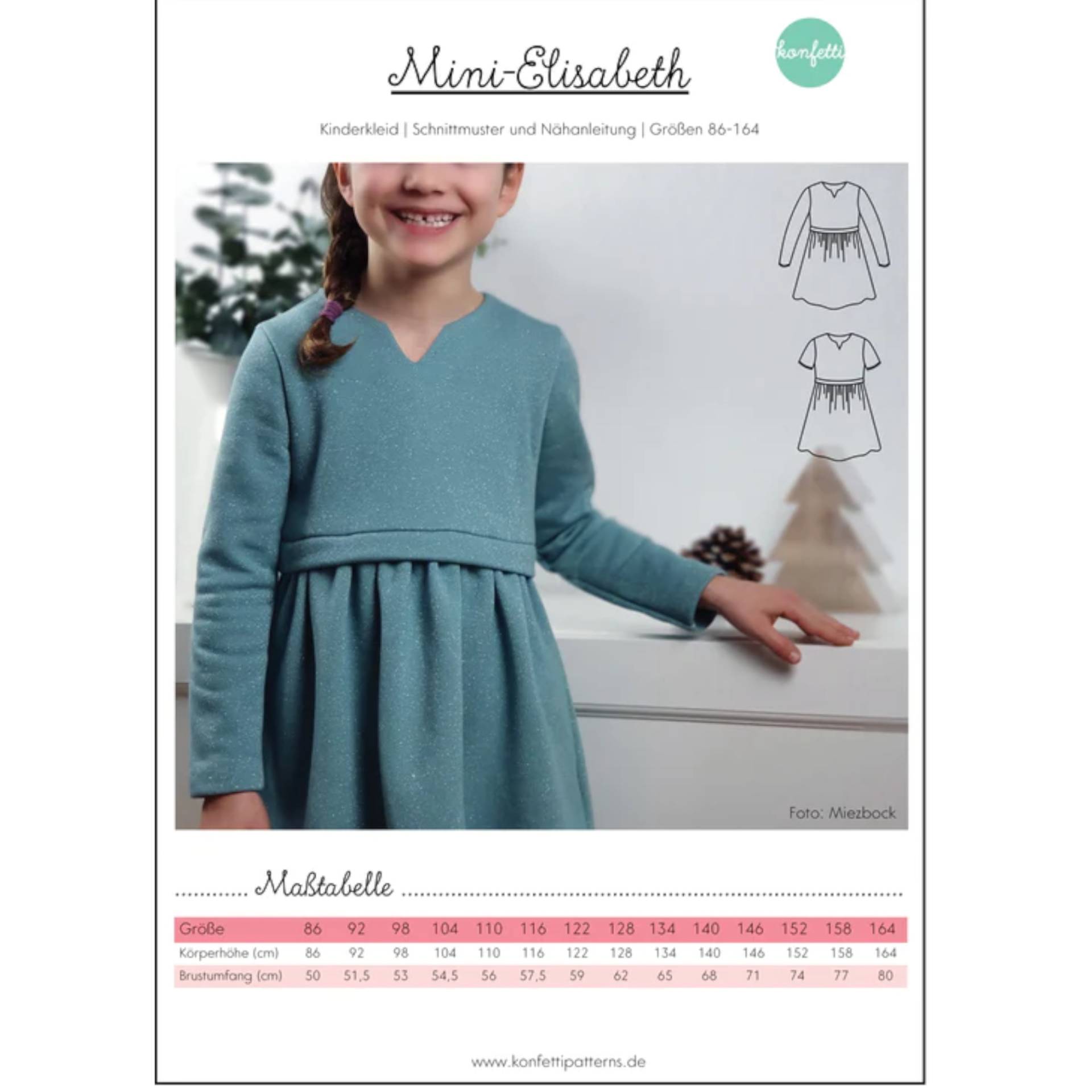 Konfetti Patterns Papierschnittmuster Kinderkleid Mini Elisabeth von Stoffe Hemmers