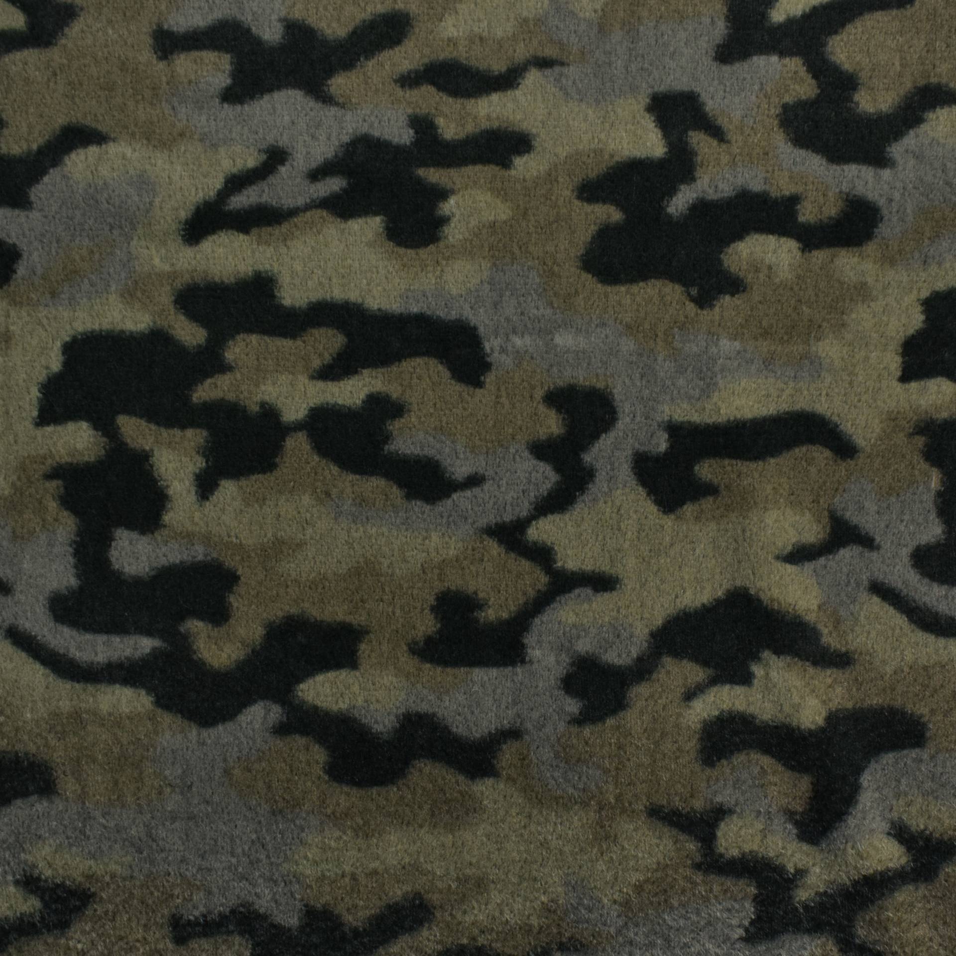 Kunstfell Camouflage, grün von Stoffe Hemmers