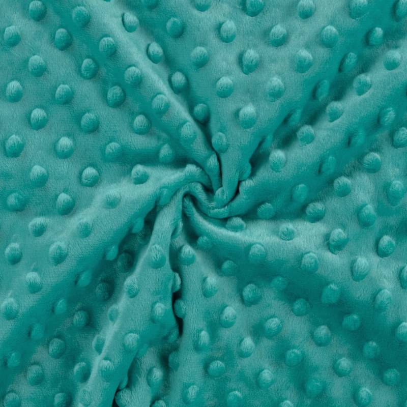 Kuschelfleece Minky Dots, aqua von Stoffe Hemmers