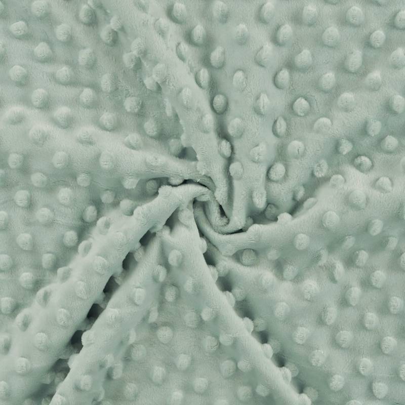 Kuschelfleece Minky Dots, blassmint von Stoffe Hemmers