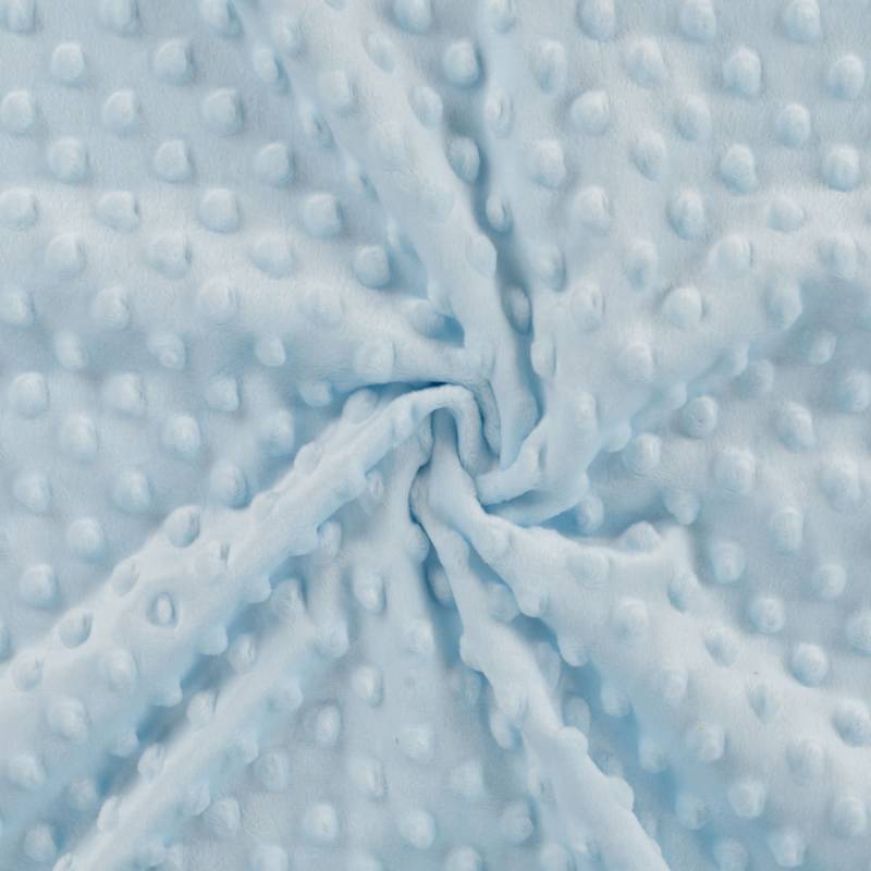 Kuschelfleece Minky Dots, hellblau von Stoffe Hemmers