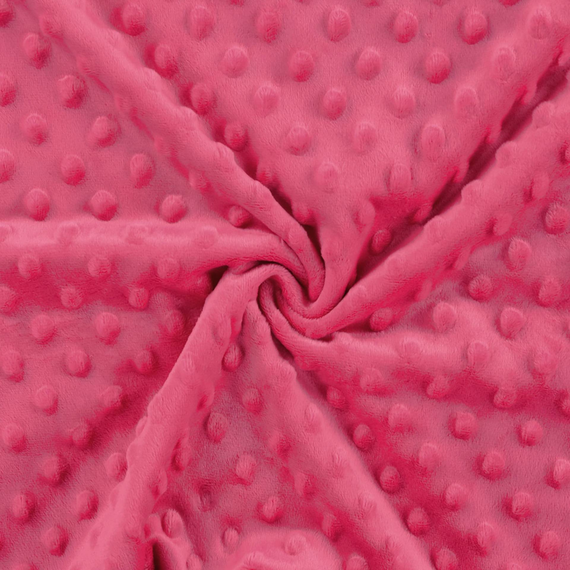 Kuschelfleece Minky Dots, pink von Stoffe Hemmers