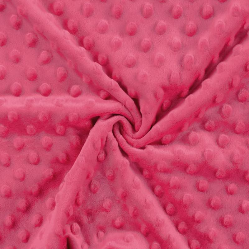 Kuschelfleece Minky Dots, pink von Stoffe Hemmers