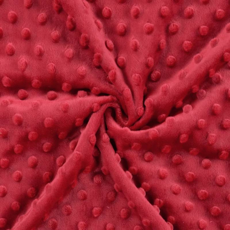 Kuschelfleece Minky Dots, rot von Stoffe Hemmers