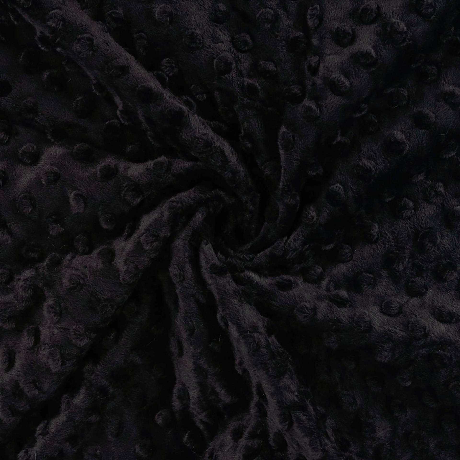 Kuschelfleece Minky Dots, schwarz von Stoffe Hemmers