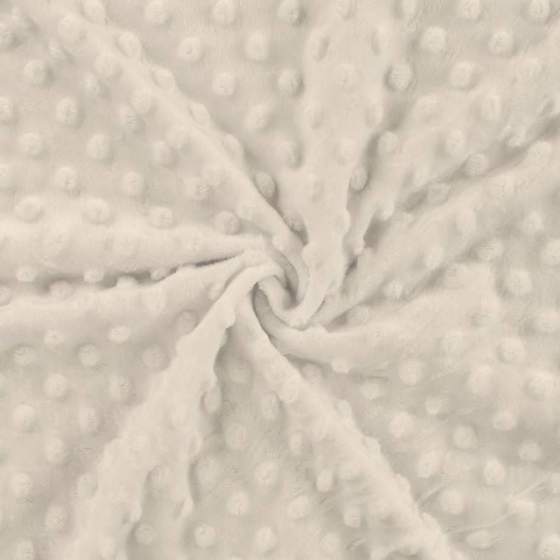 Kuschelfleece Minky Dots, wollweiss von Stoffe Hemmers