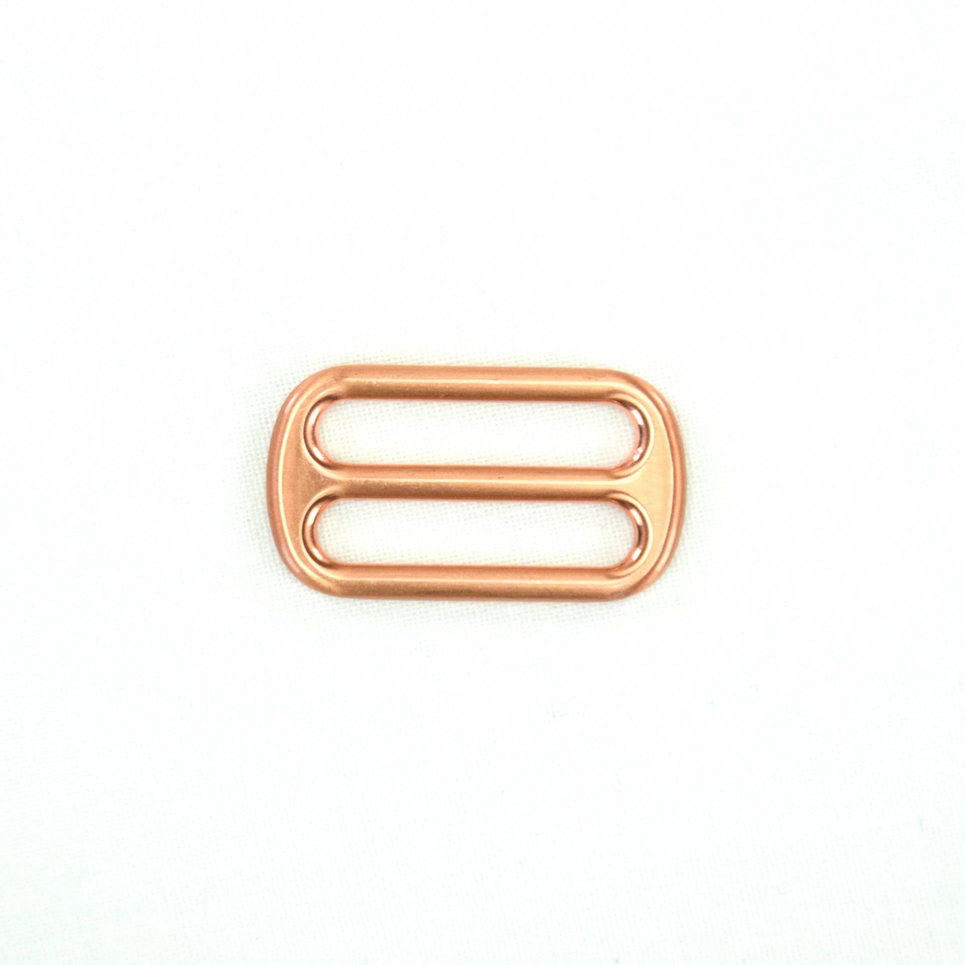 Leiterschnalle, Gurtversteller Metall 25 mm, rosegold von Stoffe Hemmers