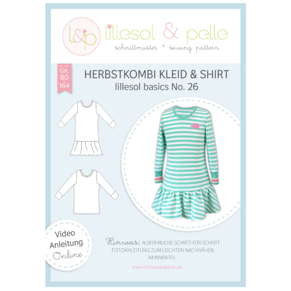 Lillesol Basics No. 26 Herbstkombi Kleid, Shirt Kinder Papierschnittmuster von Stoffe Hemmers