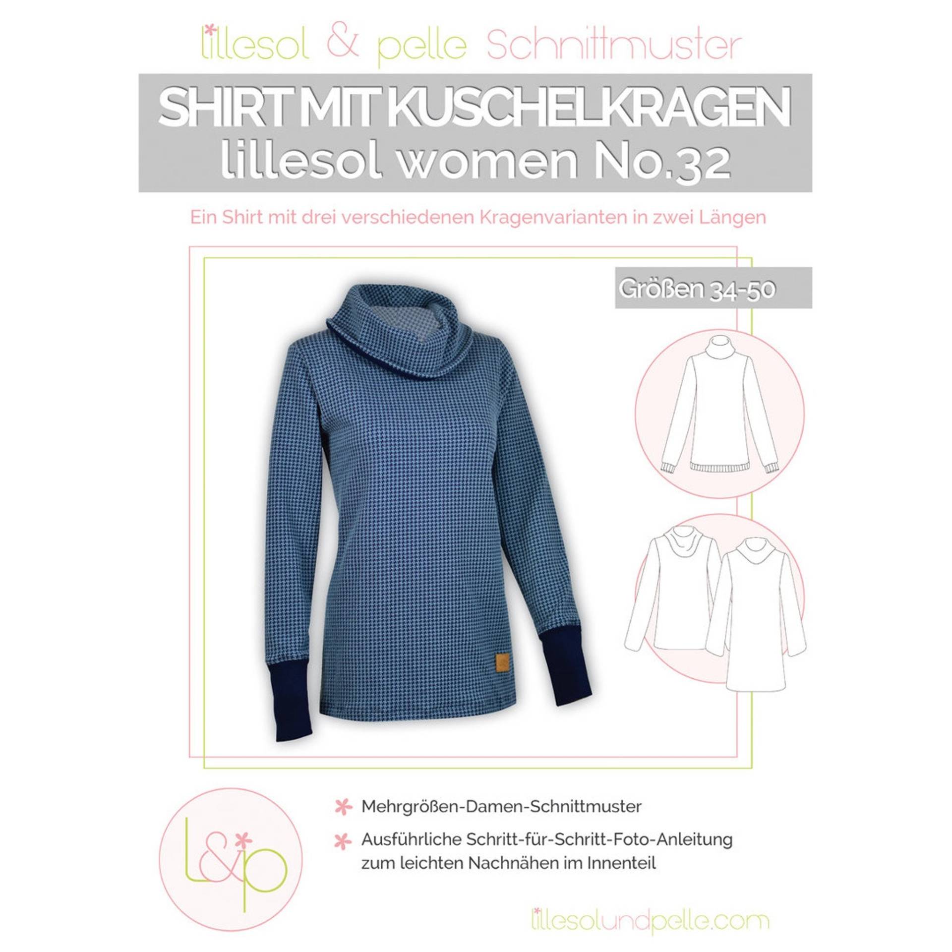 Lillesol Women No. 32 Kuschelkragen Shirt Papierschnittmuster von Stoffe Hemmers