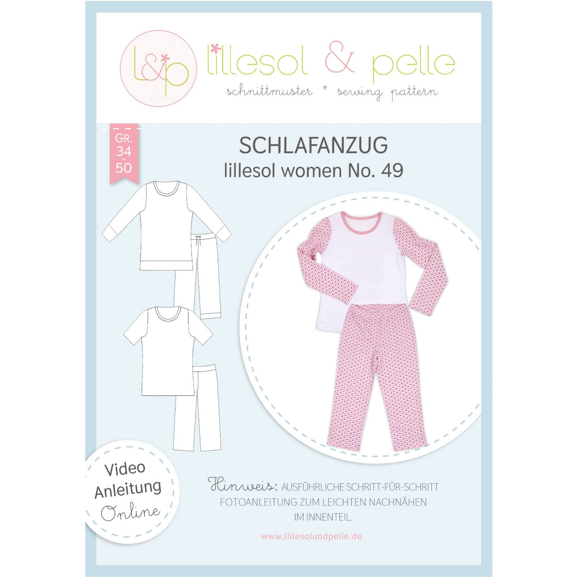 Lillesol Women No. 49 Schlafanzug Papierschnittmuster von Stoffe Hemmers