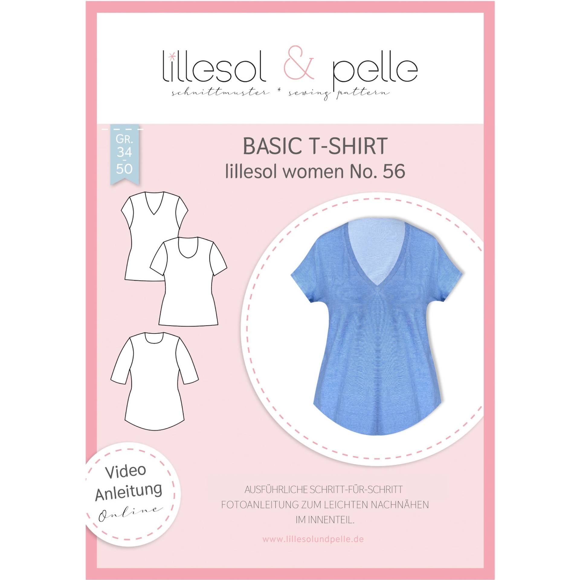 Lillesol Women No. 56 Basic T-Shirt Papierschnittmuster von Stoffe Hemmers