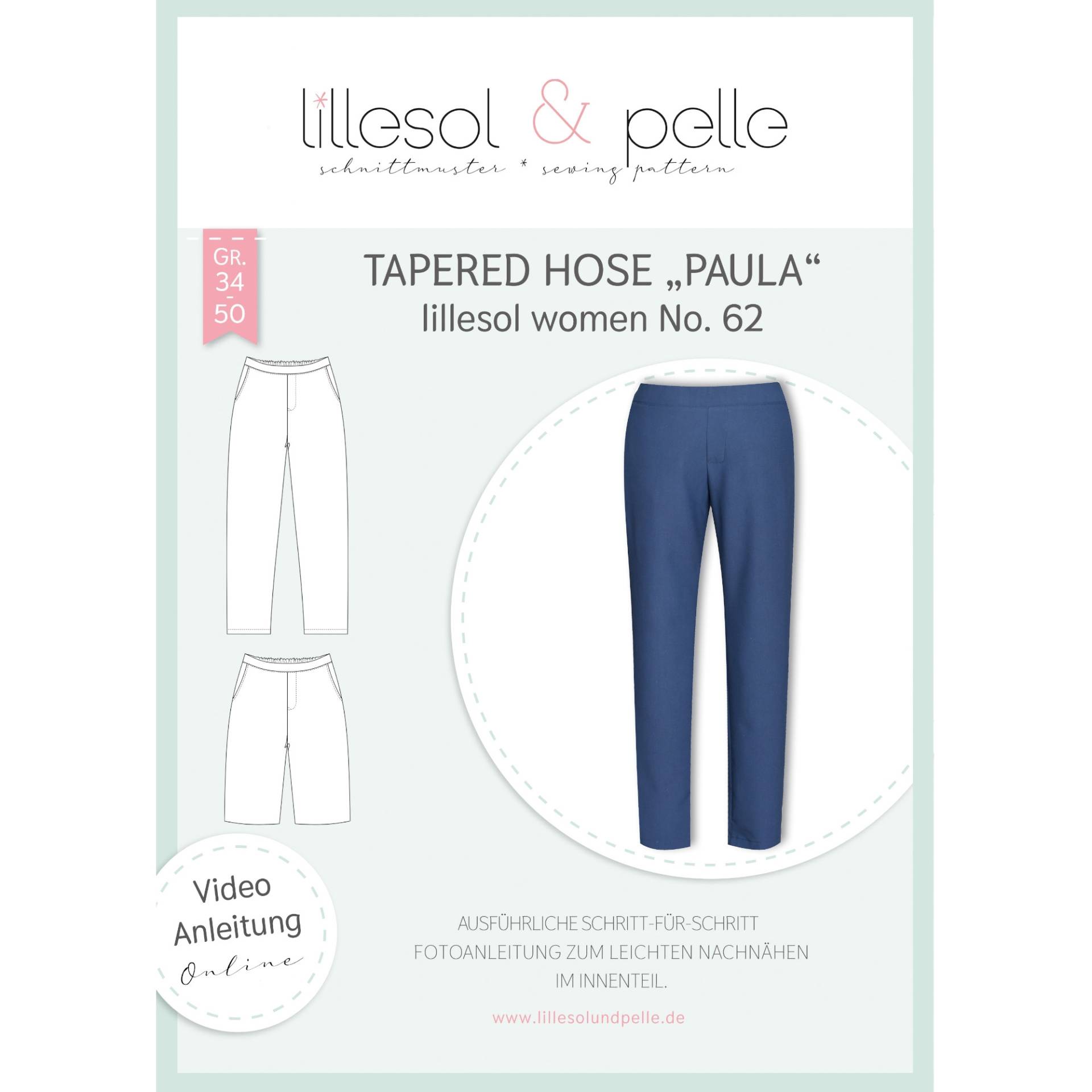 Lillesol Women No. 62 Tapered Hose Paula Papierschnittmuster von Stoffe Hemmers