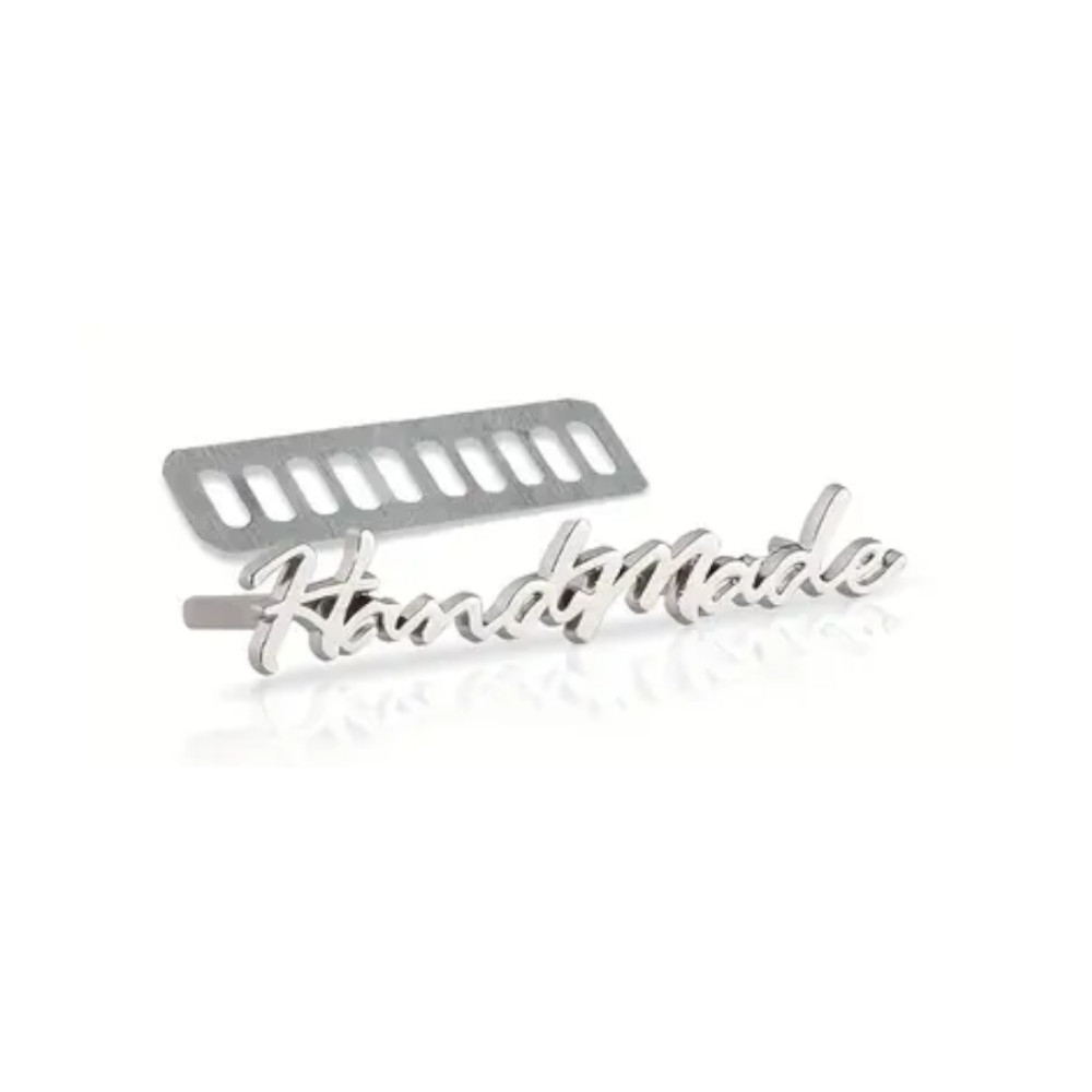 Metall-Handmade-Label, silberfarben Metall-Handmade-Label, silberfarben von Stoffe Hemmers