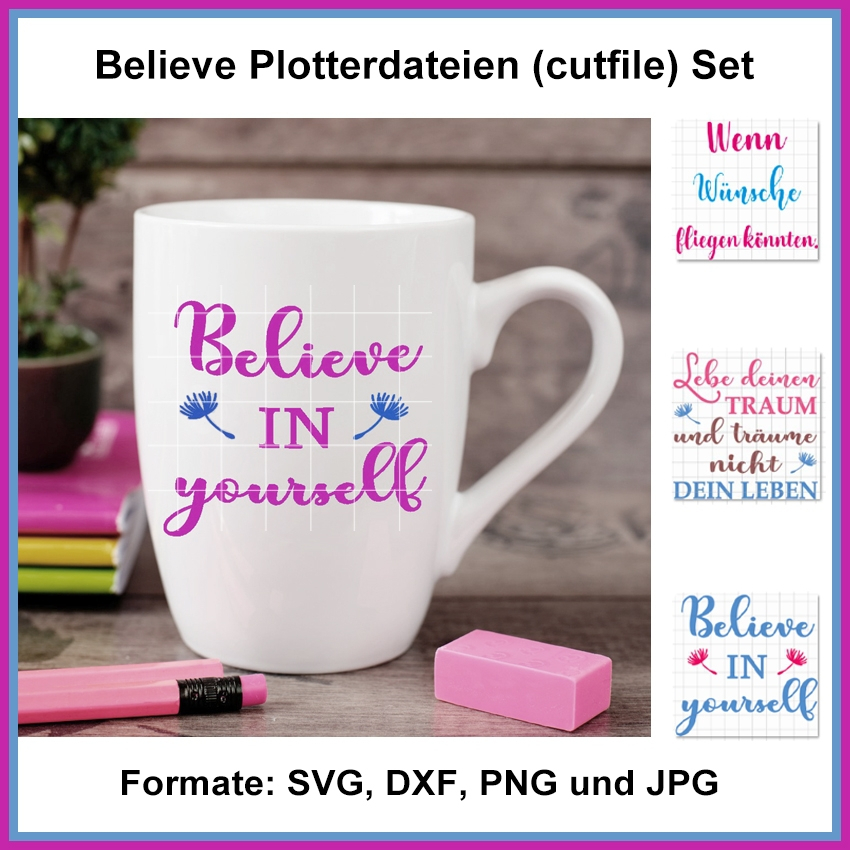 Plotterdatei Rock Queen Believe von Stoffe Hemmers