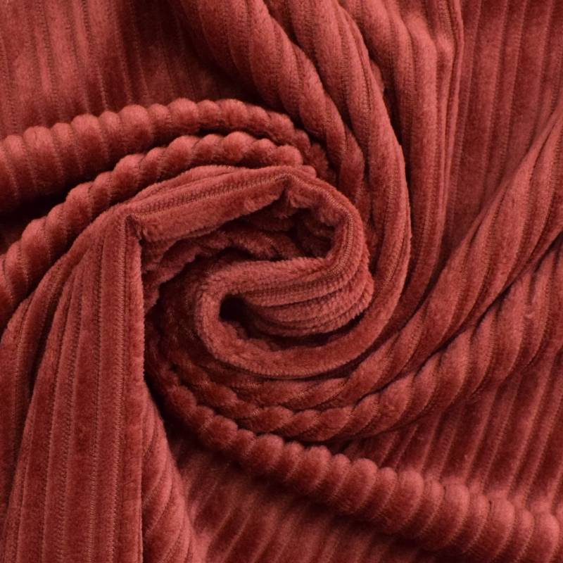 Polyester Breitcord Feli, terracotta von Stoffe Hemmers