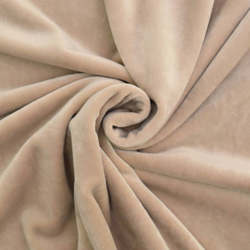 Samt Jersey, beige von Stoffe Hemmers