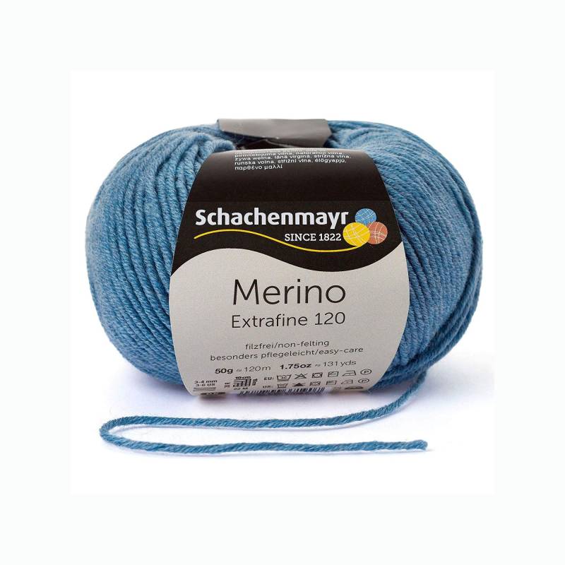 Schachenmayr Wolle Merino Extrafine 120 50 g, wolke meliert von Stoffe Hemmers