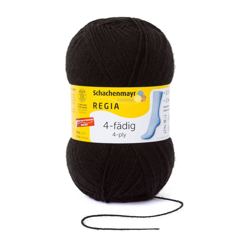 Schachenmayr Wolle Regia 4-fädig 100 g, schwarz von Stoffe Hemmers