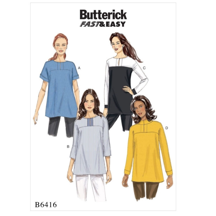 Schnittmuster Butterick 6416 Damentunika von Stoffe Hemmers