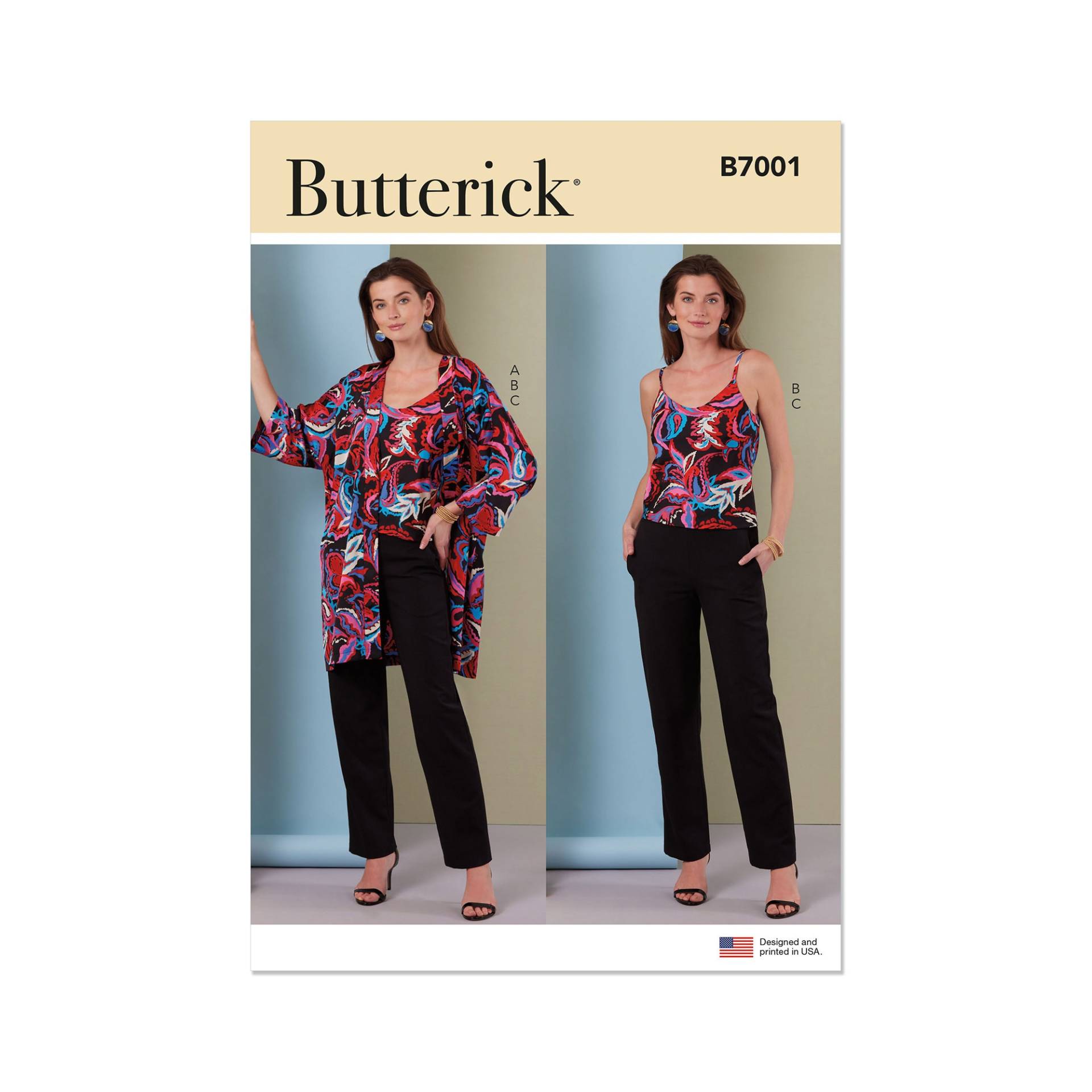 Schnittmuster Butterick Damen-Jacke, Top & Hose 7001 Gr. 42-50 von Stoffe Hemmers