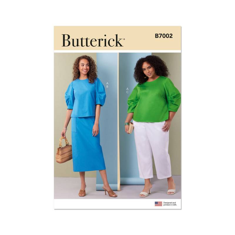 Schnittmuster Butterick Damen-Oberteil, Rock und Hose 7002 Gr. 58-66 von Stoffe Hemmers