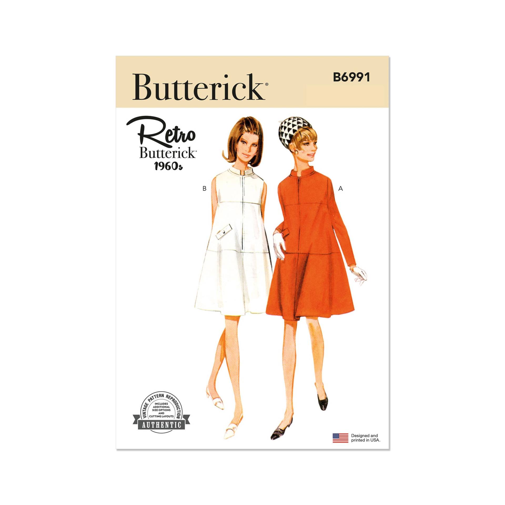 Schnittmuster Butterick Einteiliges Kleid 6991 Gr. 44-52 von Stoffe Hemmers