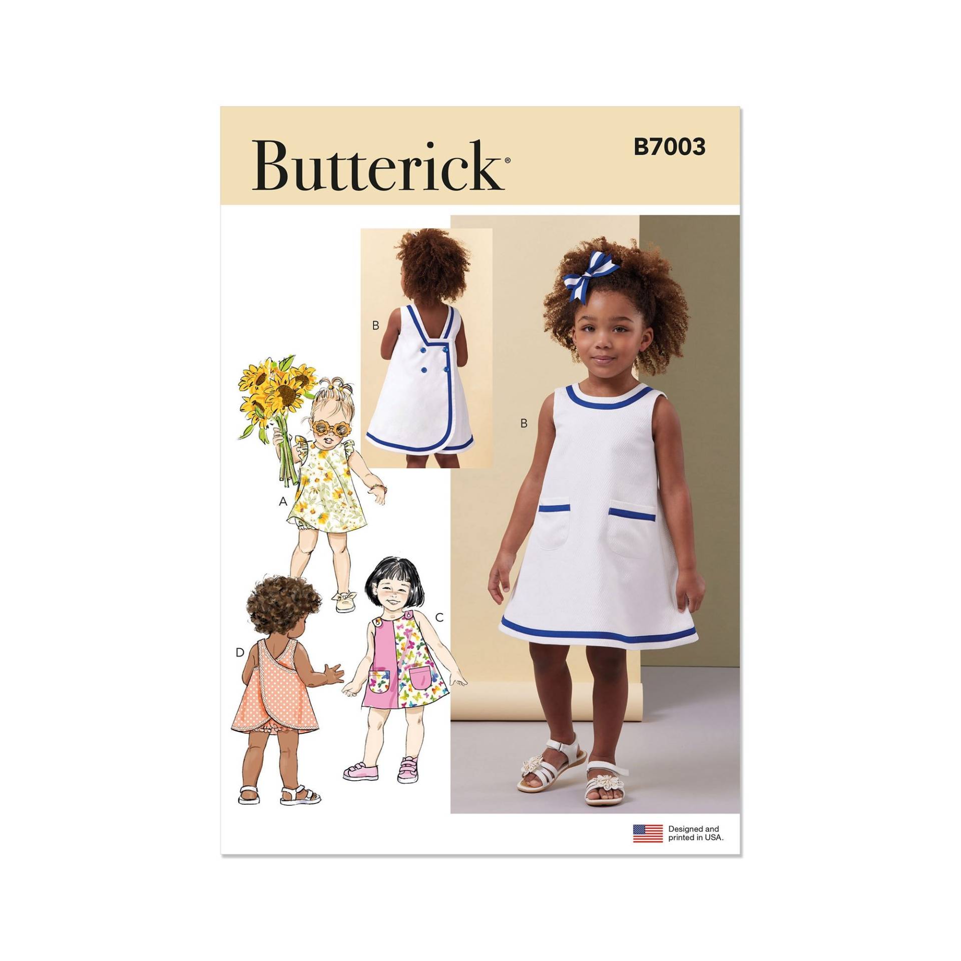 Schnittmuster Butterick Kinder-Kleider & Hosen 7003 Gr. 1/2 - 4 Jahre von Stoffe Hemmers