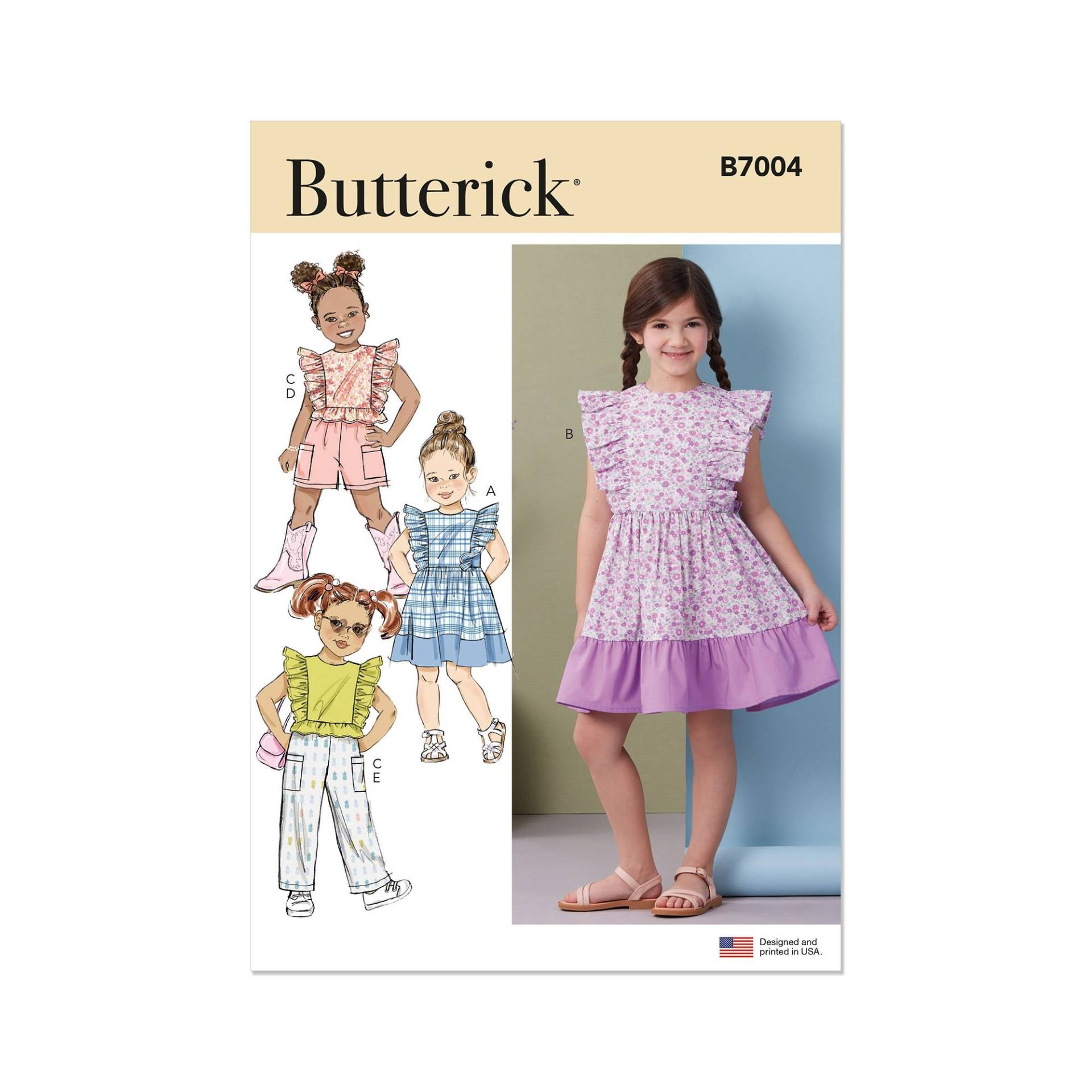 Schnittmuster Butterick Kinder-Kombination 7004 Gr. 3-8 Jahre von Stoffe Hemmers