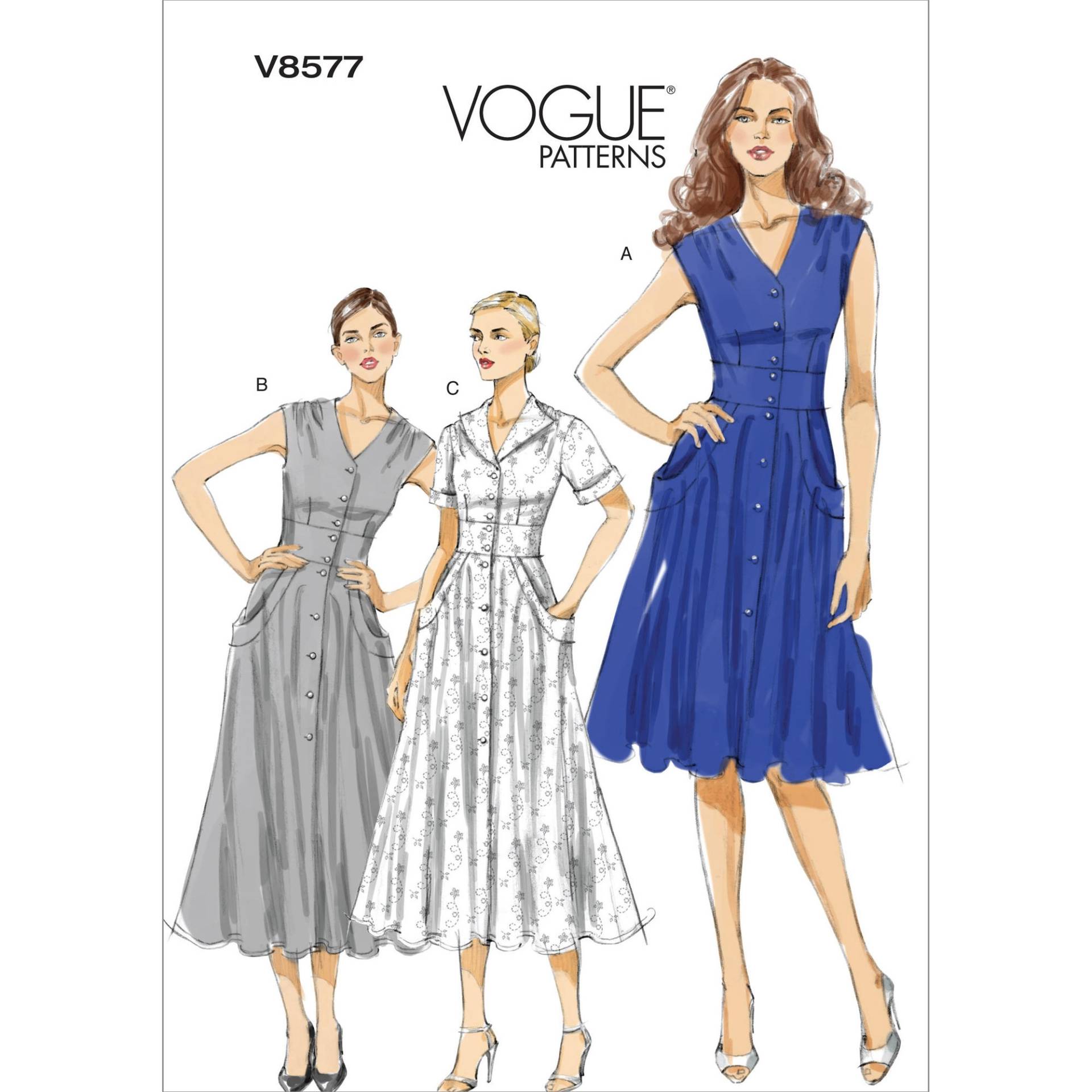 Schnittmuster Vogue 8577 Kleid von Stoffe Hemmers