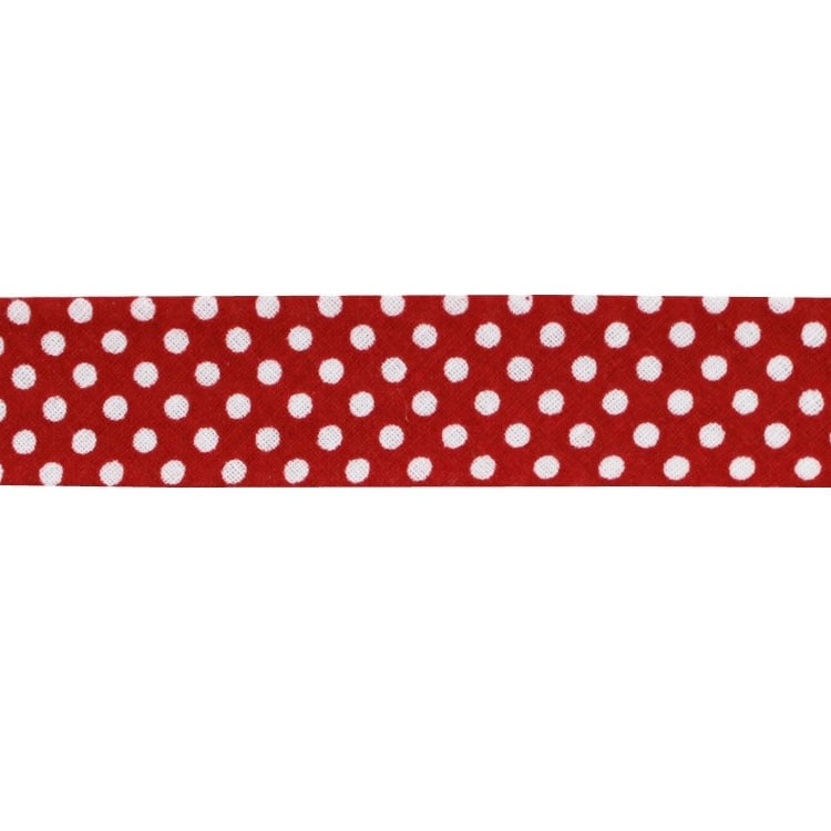 Schrägband Dots, rot von Stoffe Hemmers