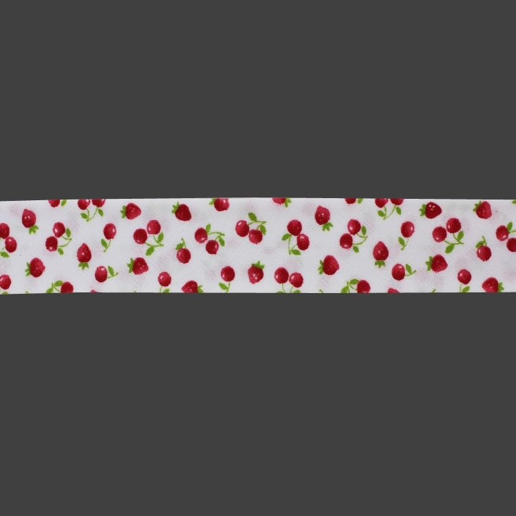 Schrägband Kirschen-Erdbeeren von Stoffe Hemmers