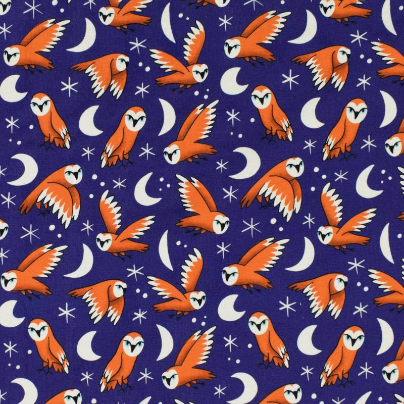 Sommersweat Albstoffe Hamburger Liebe Midnight Flock, lila von Stoffe Hemmers