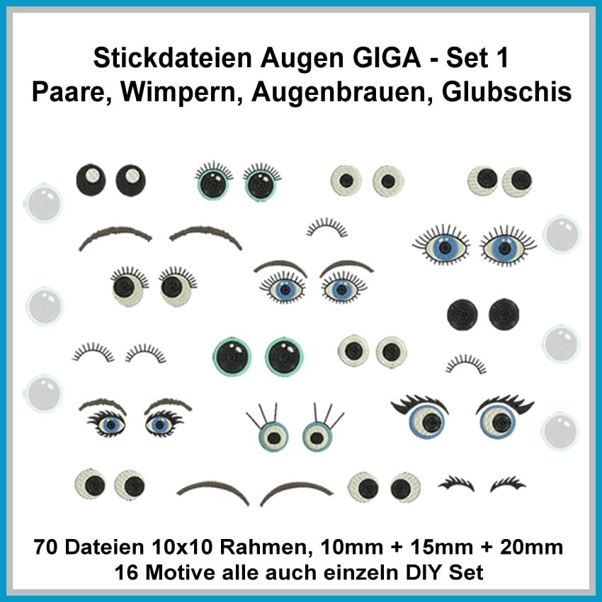 Stickdatei Rock Queen Augen Set 1 von Stoffe Hemmers