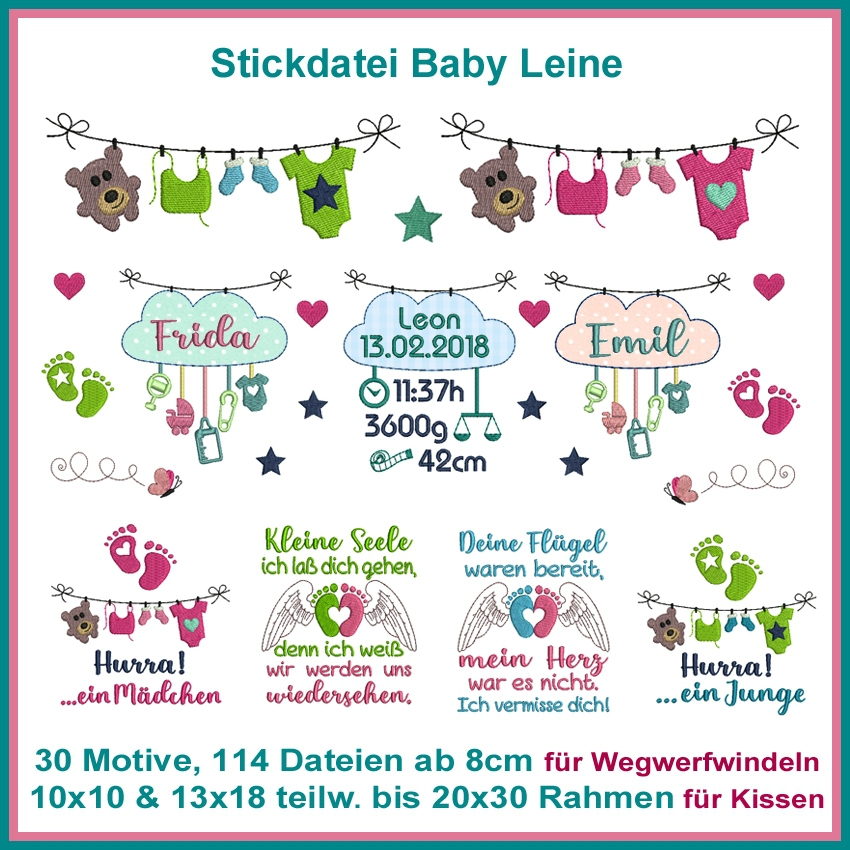 Stickdatei Rock Queen Baby Leine von Stoffe Hemmers