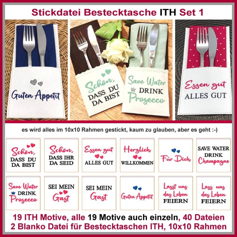 Stickdatei Rock Queen Bestecktaschen-Set 1 von Stoffe Hemmers