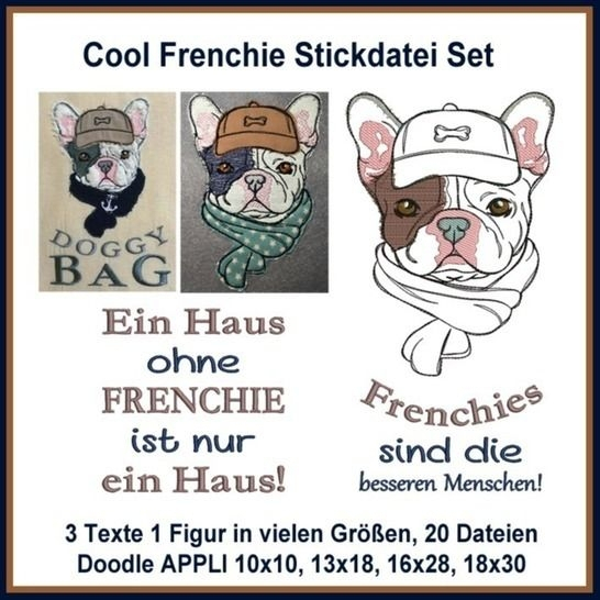 Stickdatei Rock Queen Cool Frenchie von Stoffe Hemmers