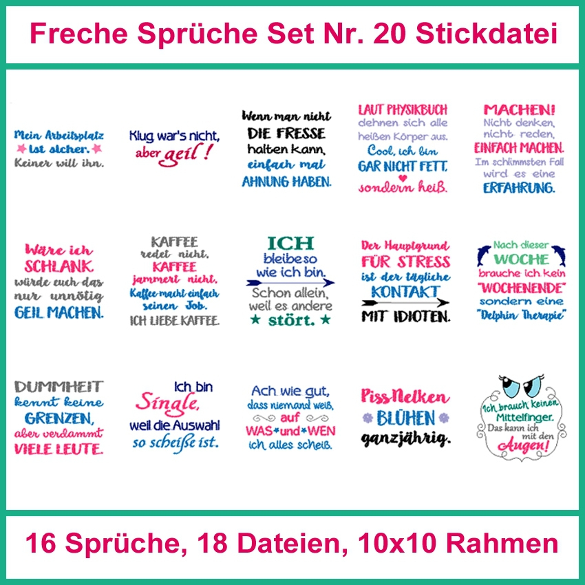 Stickdatei Rock Queen Freche Sprüche 20 von Stoffe Hemmers