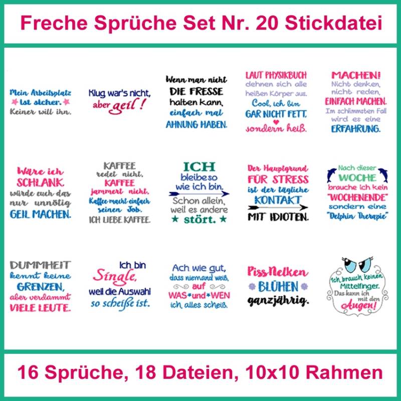 Stickdatei Rock Queen Freche Sprüche 20 von Stoffe Hemmers