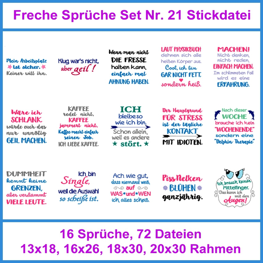 Stickdatei Rock Queen Freche Sprüche 21 von Stoffe Hemmers