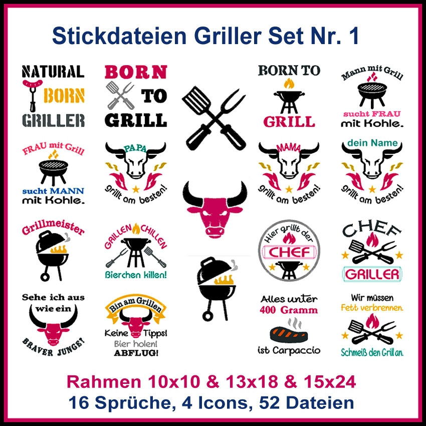 Stickdatei Rock Queen Griller Set 1 von Stoffe Hemmers